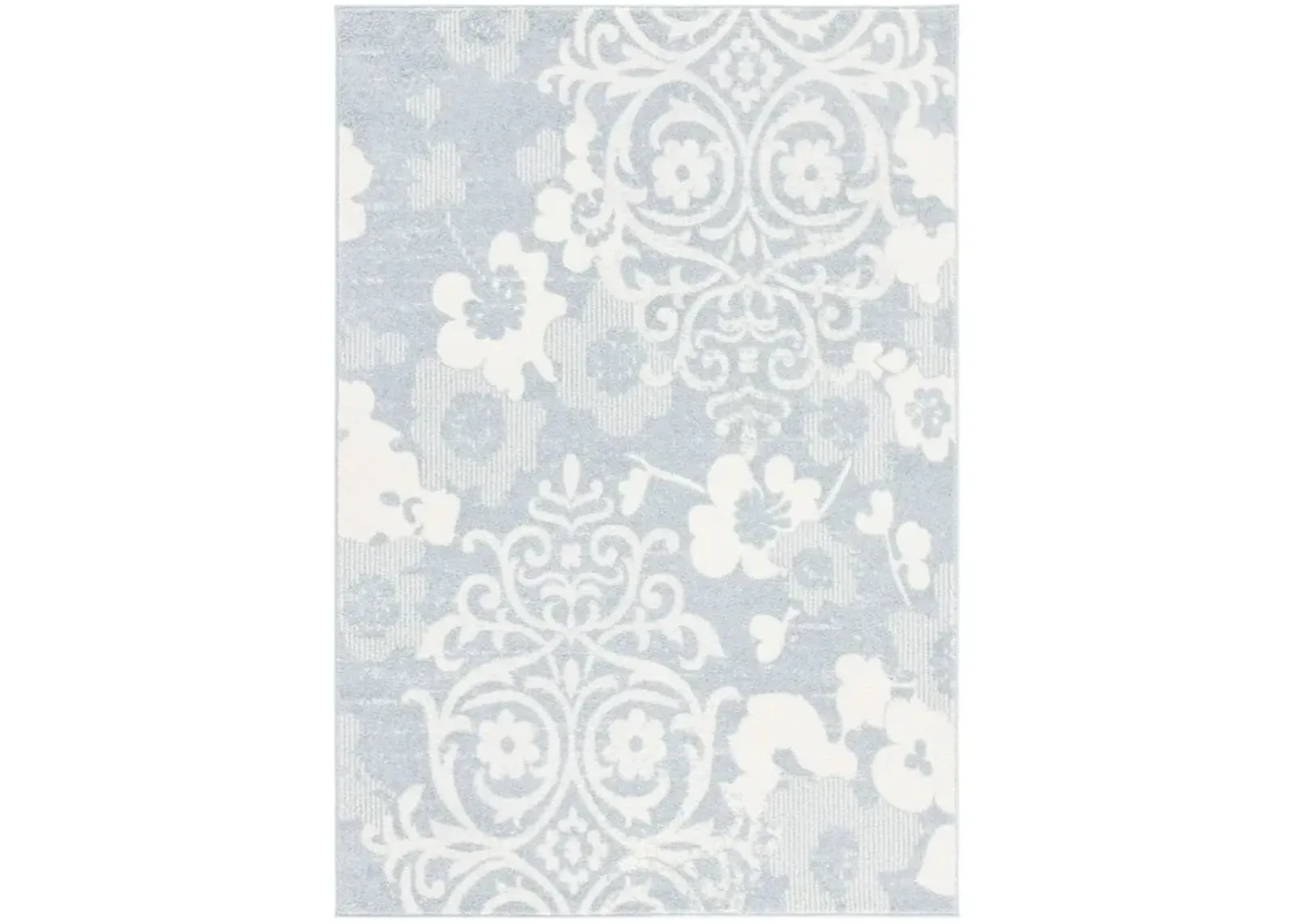 Adirondack Contemporary Grey / Ivory 5'-5" X 7'-7" Powerloomed Rug