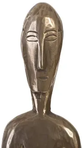 bulol sculpture, polished bronze, sm