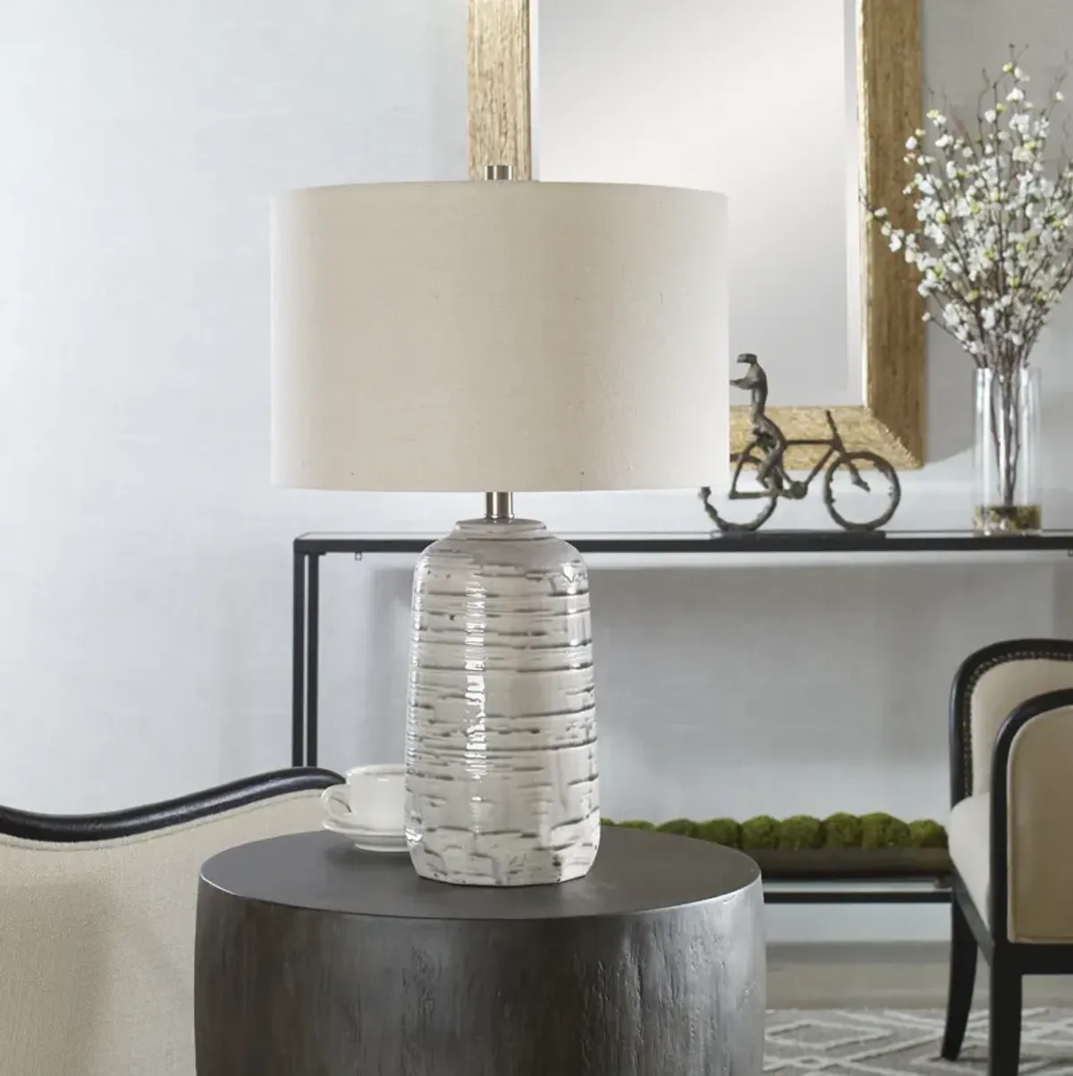 Uttermost Cyclone Ivory Table Lamp