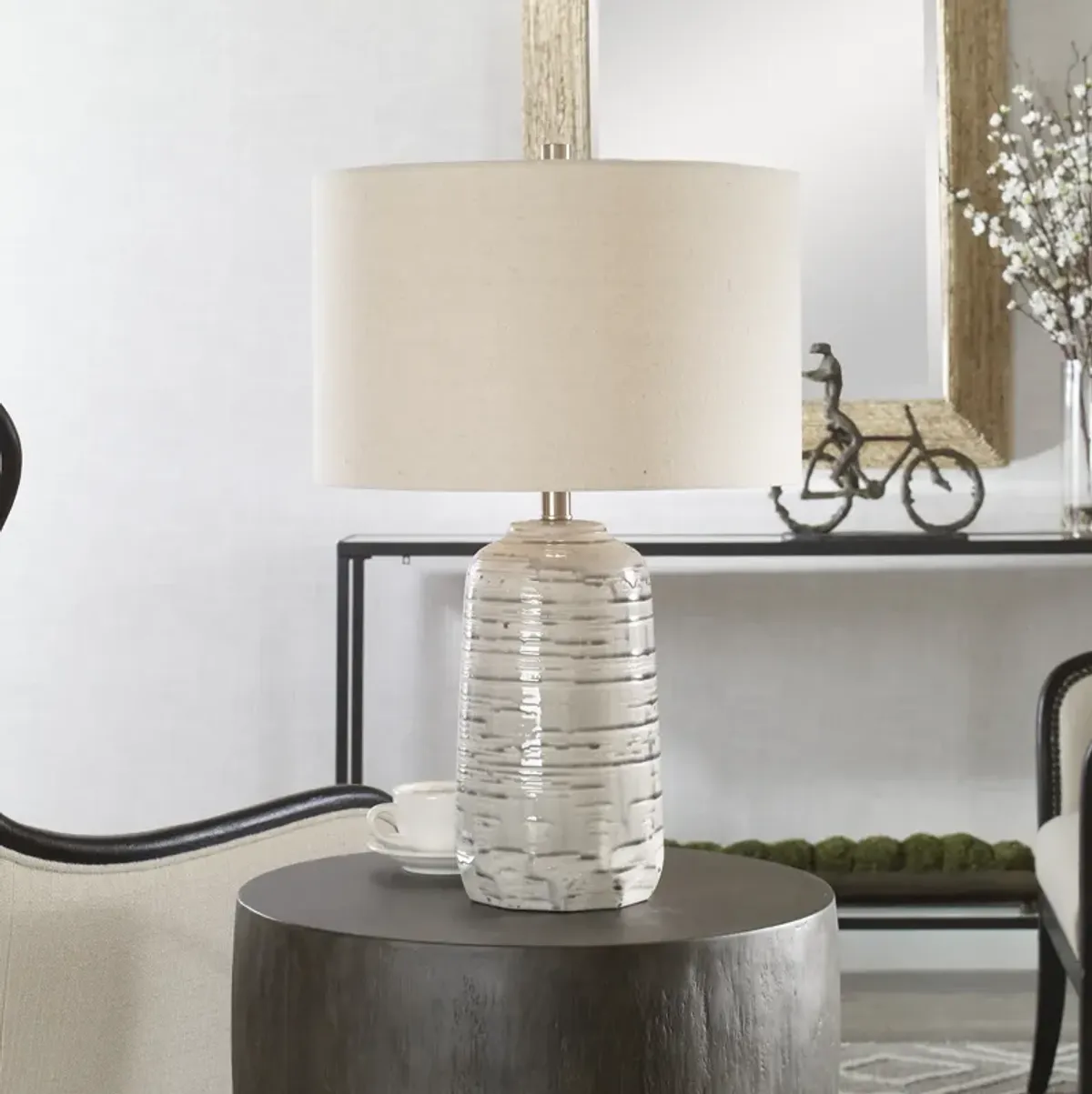 Uttermost Cyclone Ivory Table Lamp