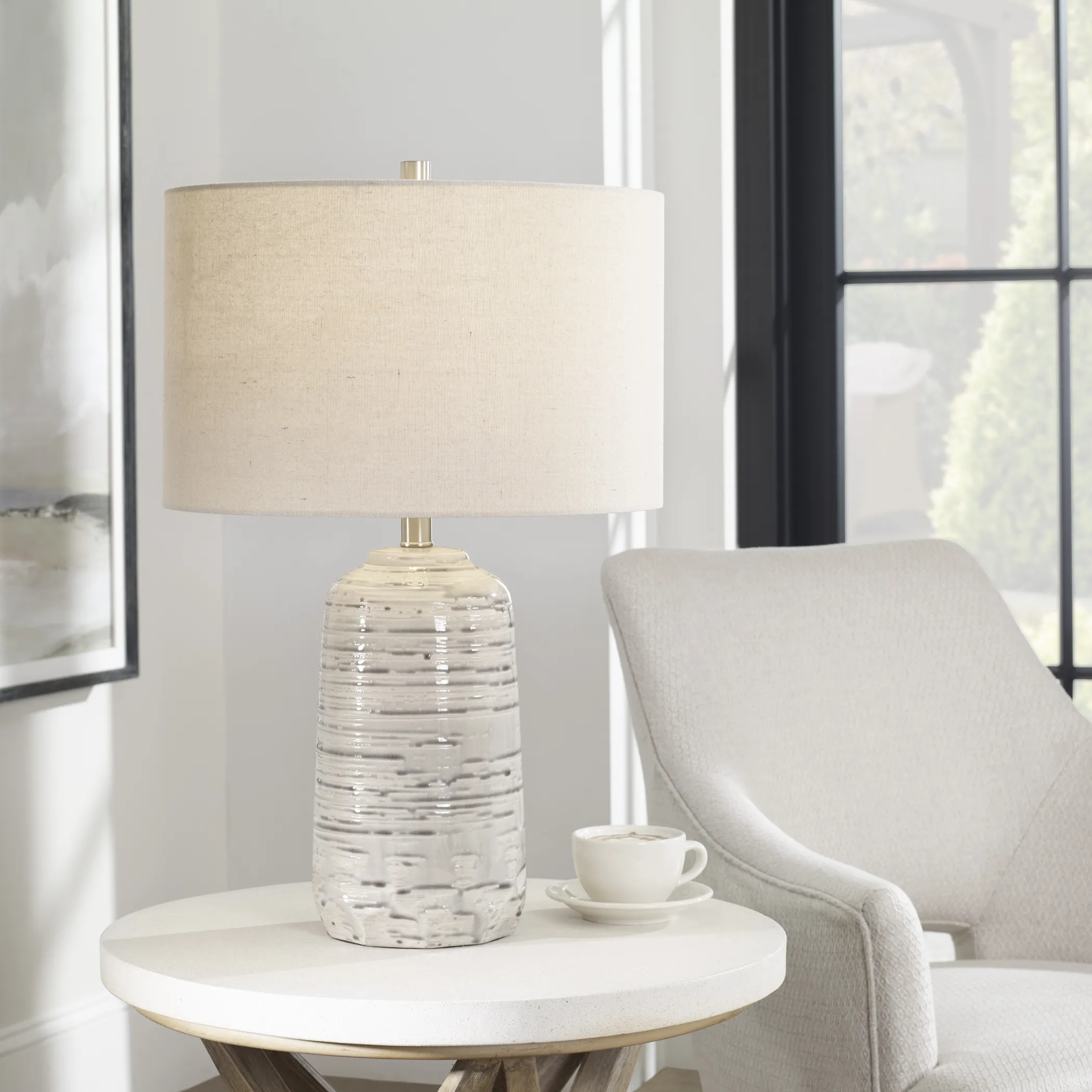 Uttermost Cyclone Ivory Table Lamp