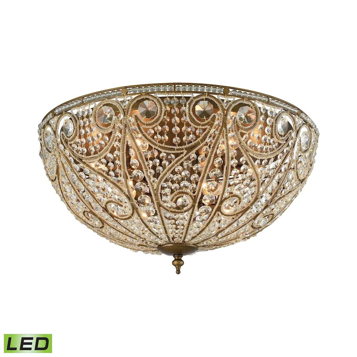 Elizabethan 28" Wide 10-Light Flush Mount - Dark Bronze