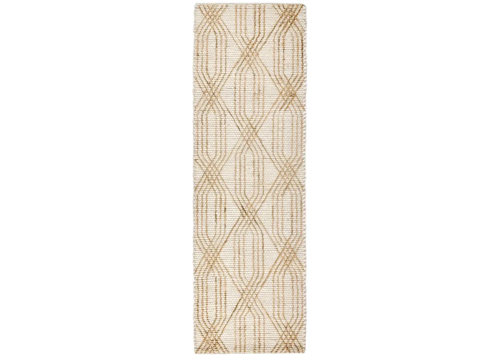 Tustin 2.6'x8' Indoor Jute Blend Handwoven Geometric Ivory Area Rug Runner