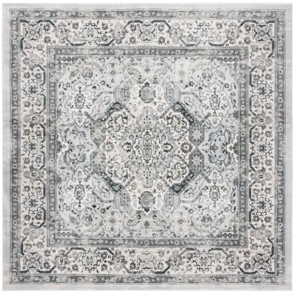 ISABELLA 916 DARK GREY  5'-3' x 5'-3' Square Square Rug