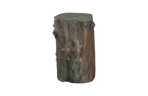 log stool, bronze, sm