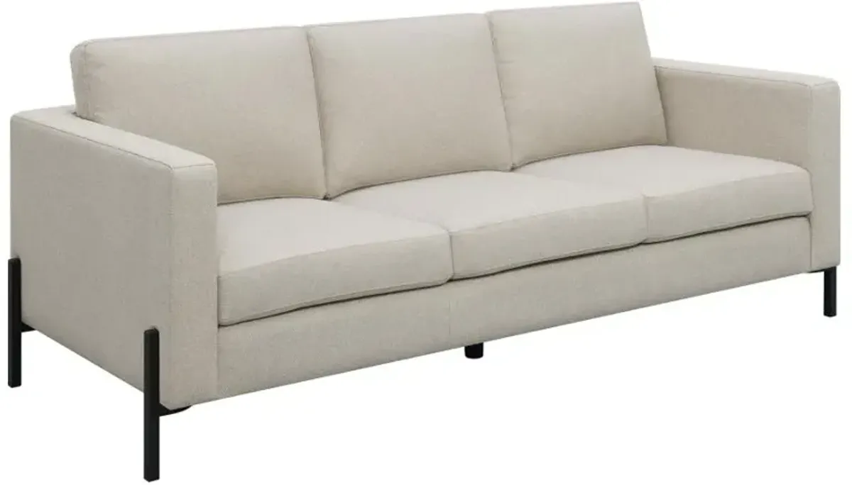 Tilly 3-piece Upholstered Track Arms Sofa Set Oatmeal