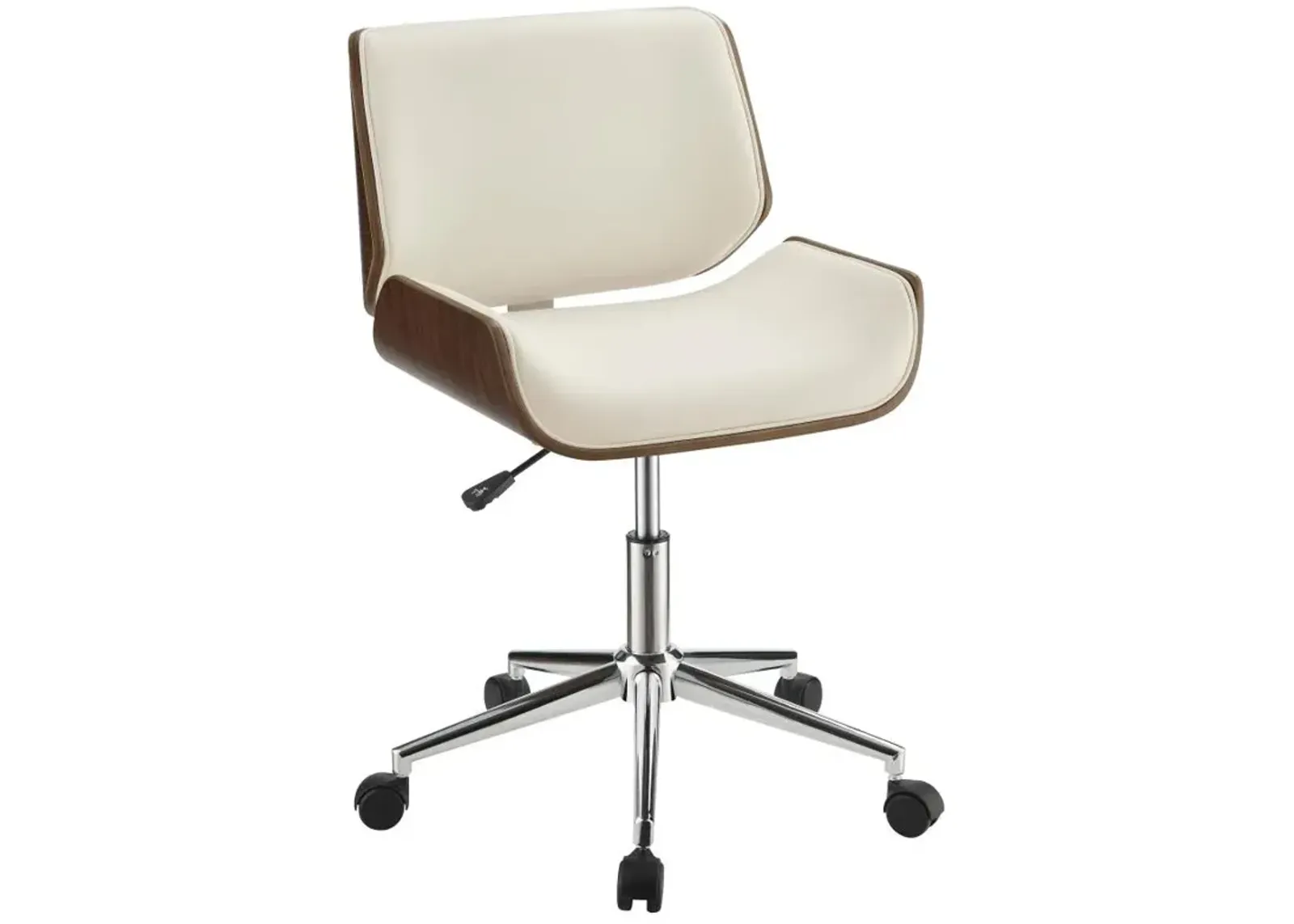 Addilyn Adjustable Height Office Chair Ecru And Chrome