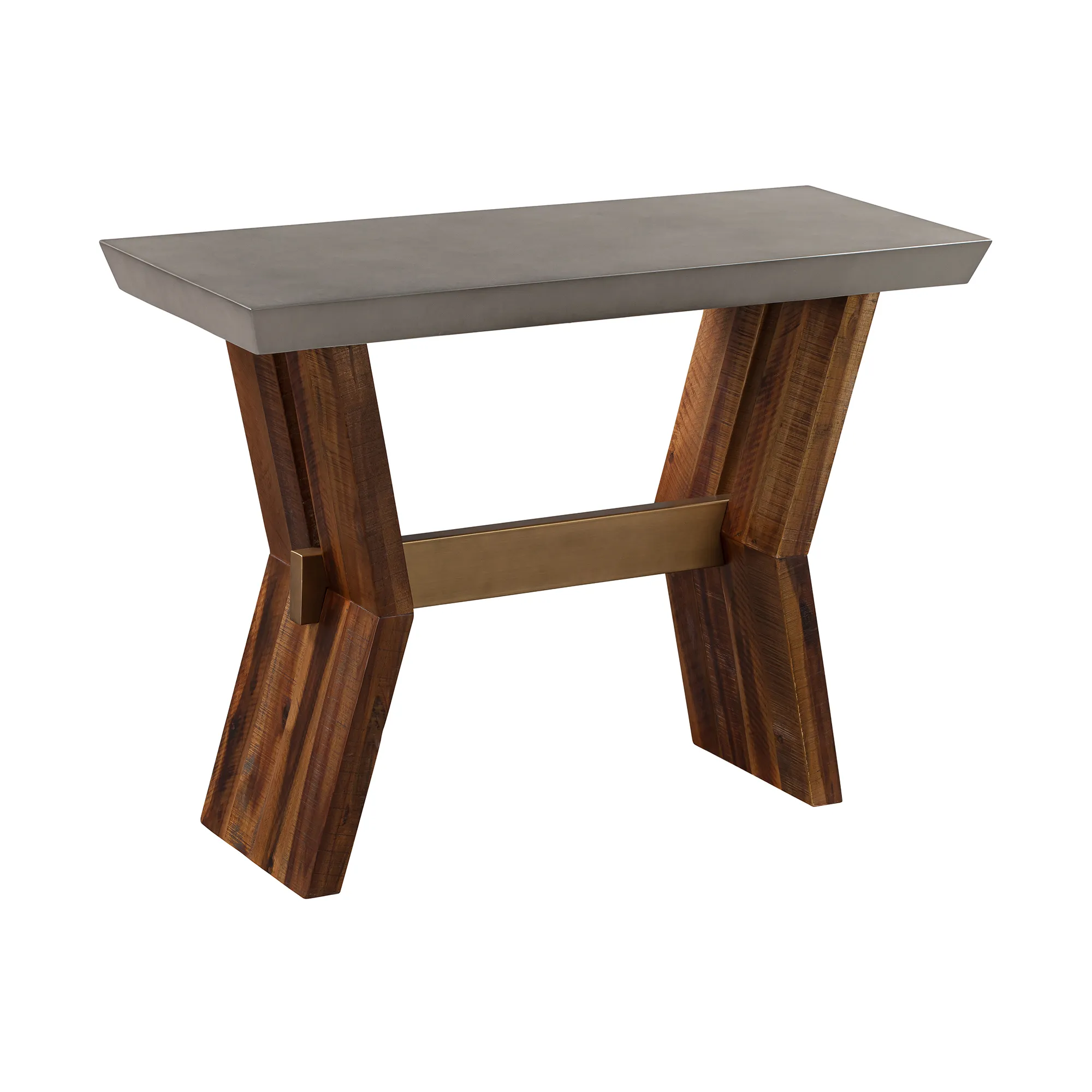 Picadilly Rectangle Console Table in Acacia Wood and Concrete