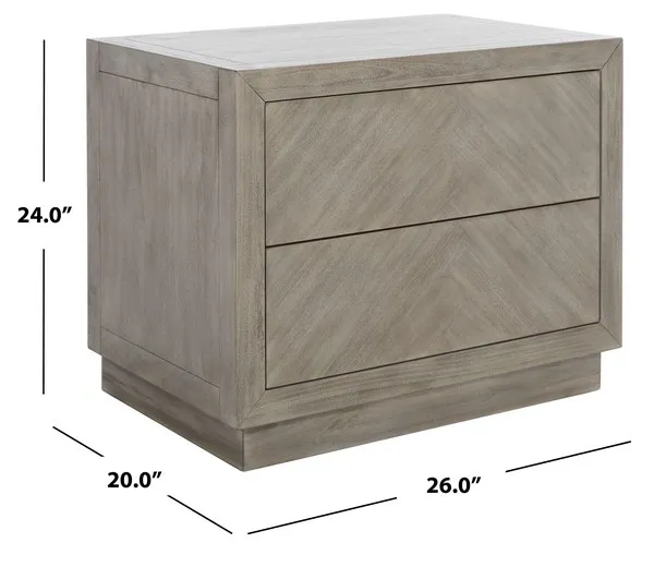 Steve 2 Drawer Wood Nightstand