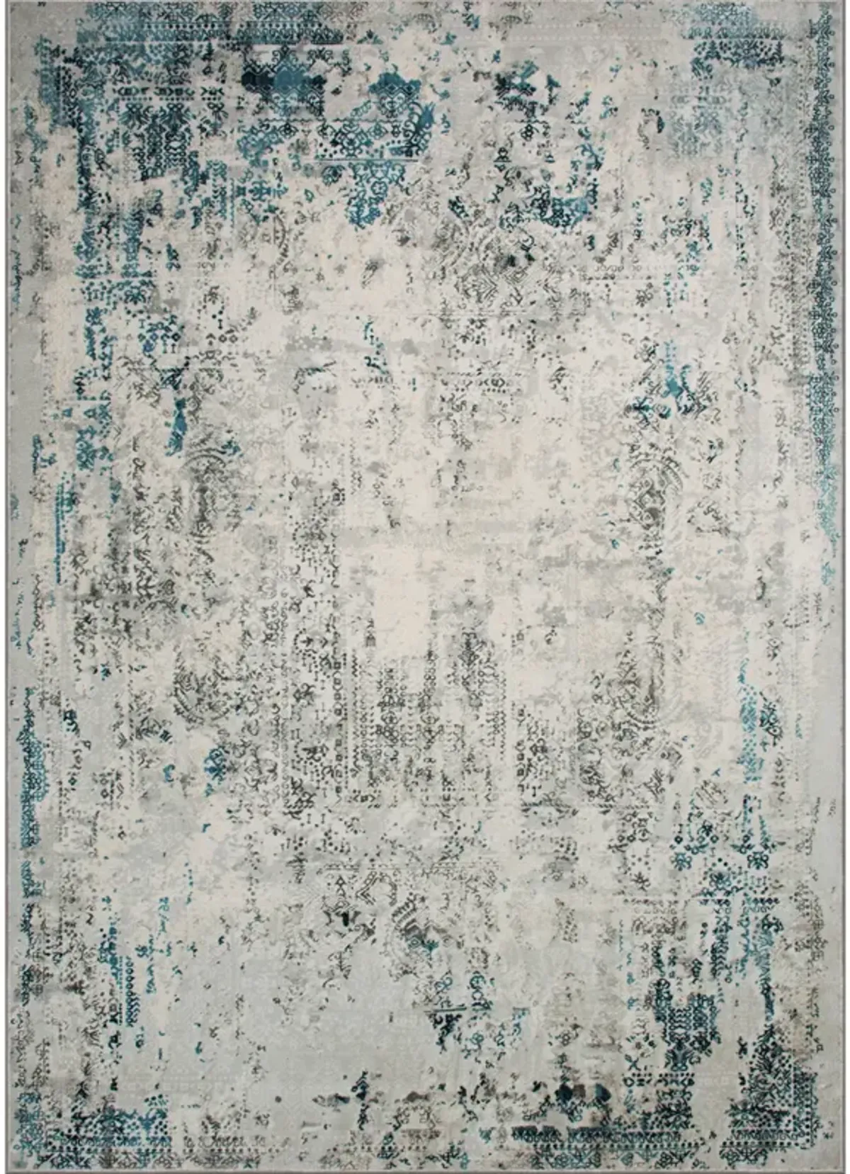 ARIELLA Blue/Grey Rectangle 2'6" x 10 ft Rug