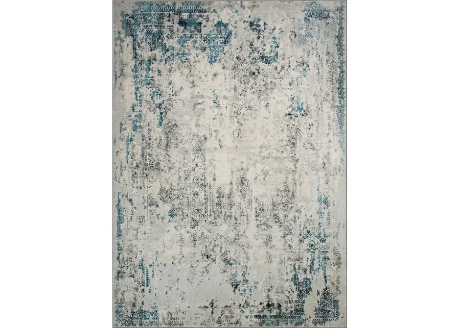 ARIELLA Blue/Grey Rectangle 2'6" x 10 ft Rug