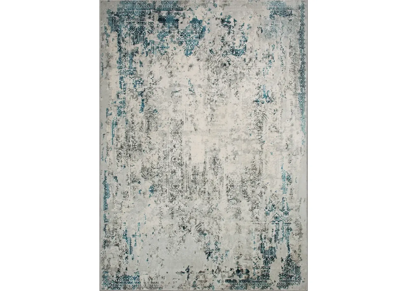 ARIELLA Blue/Grey Rectangle 2'6" x 10 ft Rug