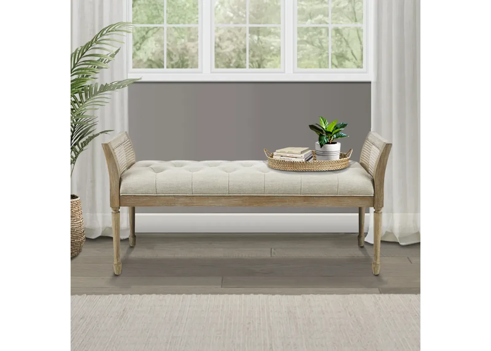 Martha Stewart Isla Natural Accent Bench