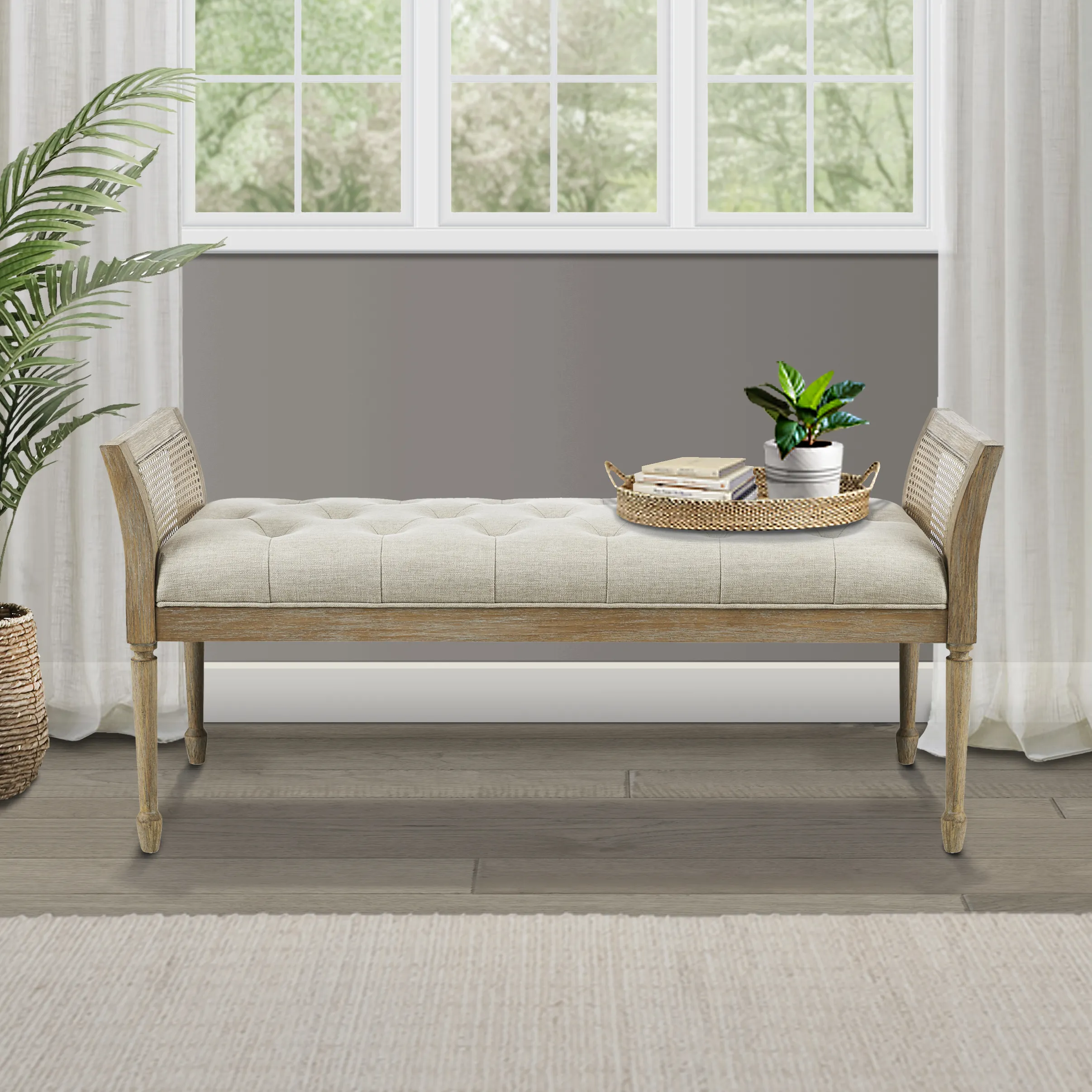 Martha Stewart Isla Natural Accent Bench