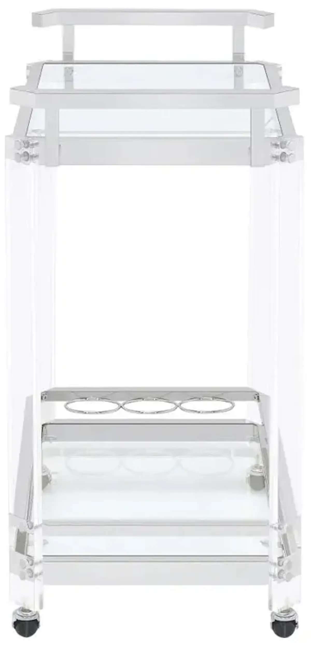 Jefferson 2-tier Glass Serving Cart Clear