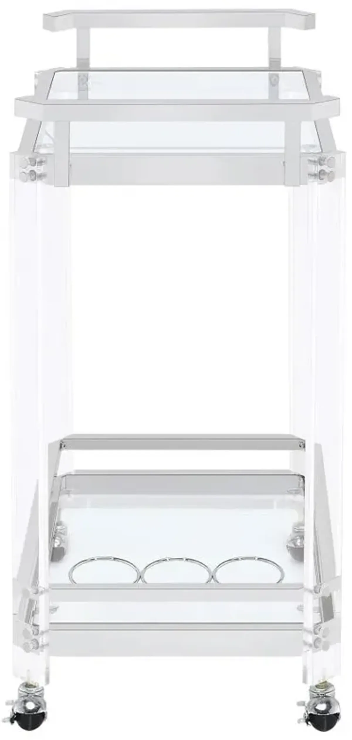 Jefferson 2-tier Glass Serving Cart Clear