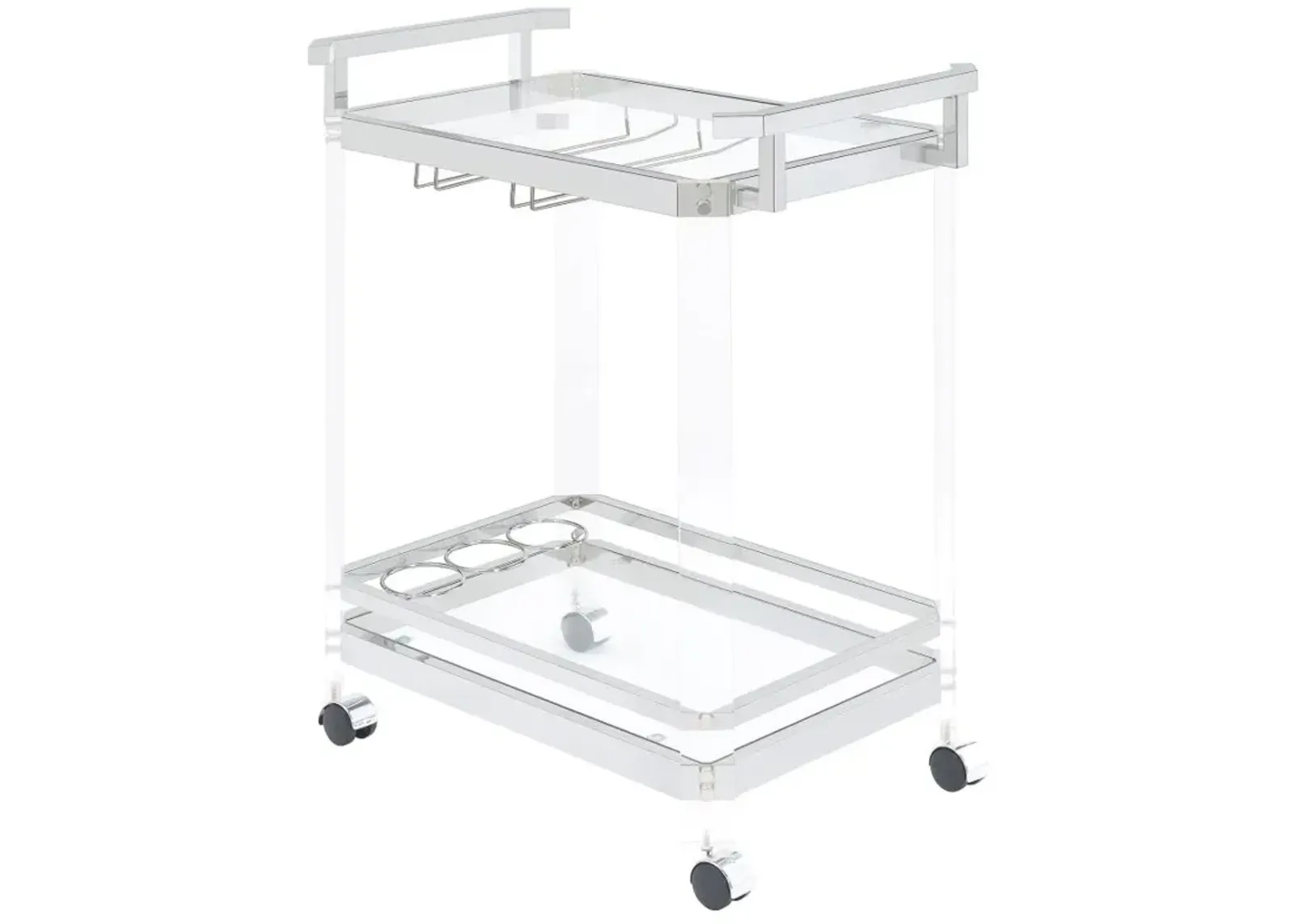 Jefferson 2-tier Glass Serving Cart Clear