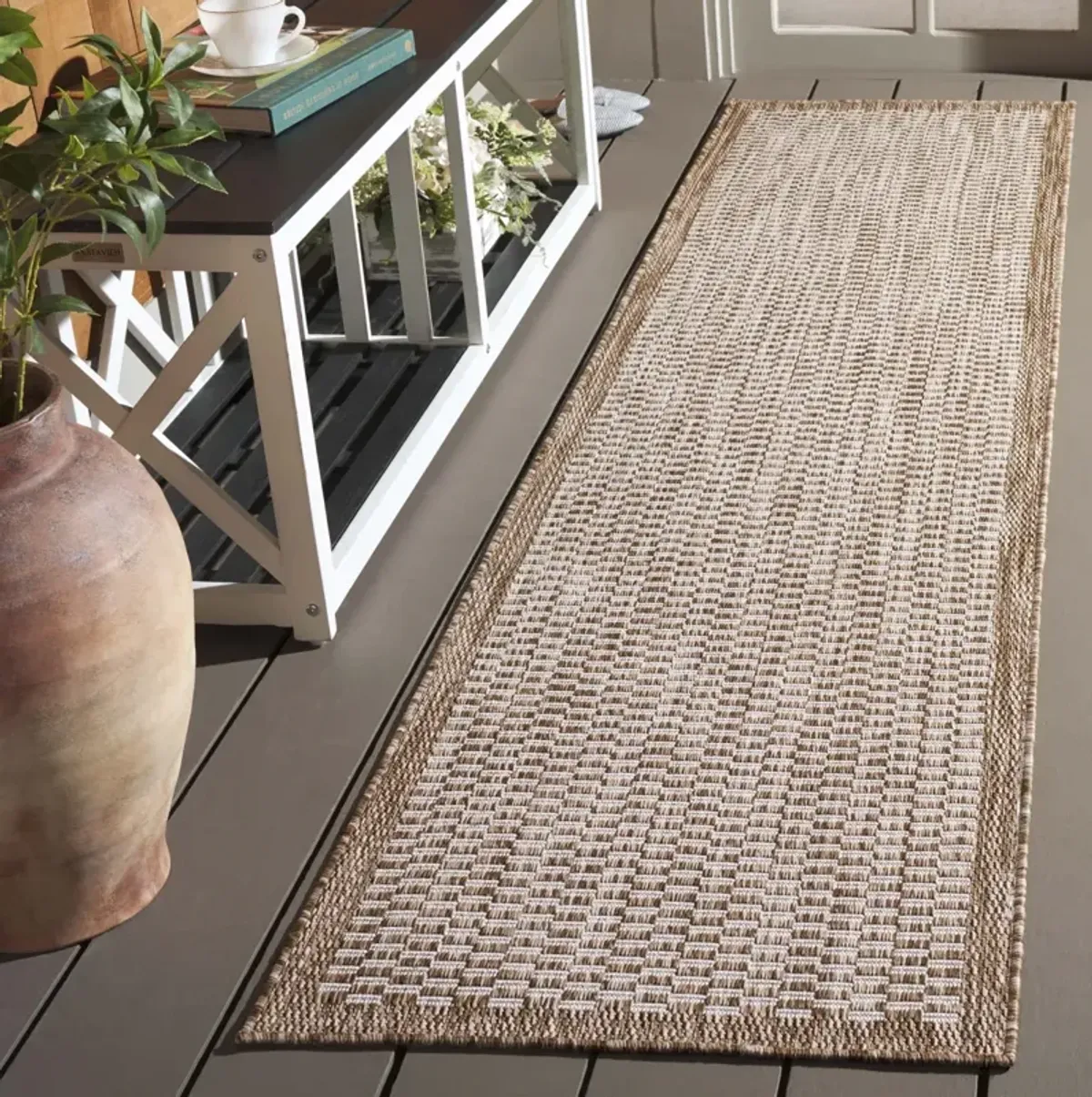 BEACH HOUSE 404 BROWN  2' x 8' Runner Rug