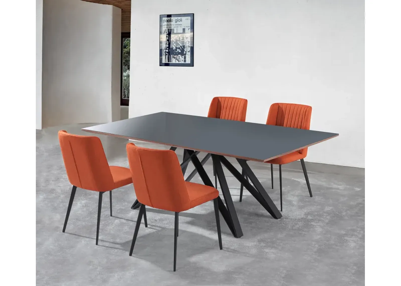 Maine Contemporary Gray Glass 5 Piece Metal Dining Set