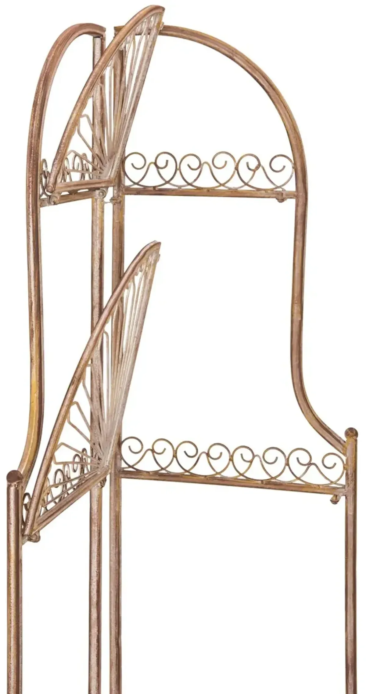 Abarrane Wrought Iron 4 Tier Outdoor Corner Shelf