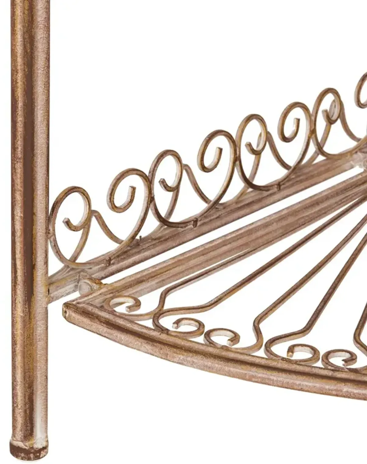 Abarrane Wrought Iron 4 Tier Outdoor Corner Shelf