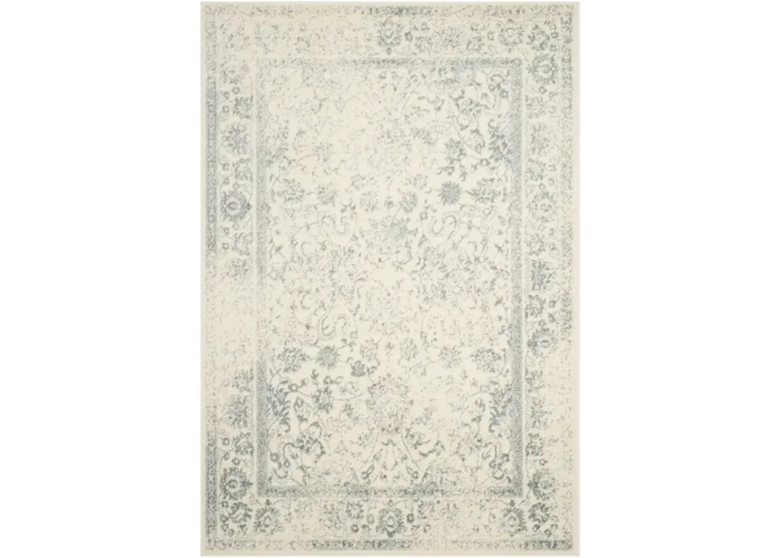 Adirondack Contemporary Ivory / Slate 2'-6" X 12' Powerloomed Rug