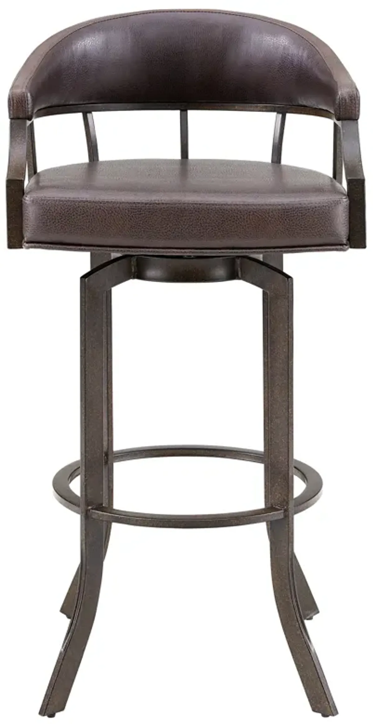 Pharaoh Swivel 26" Auburn Bay and Brown Faux Leather Bar Stool