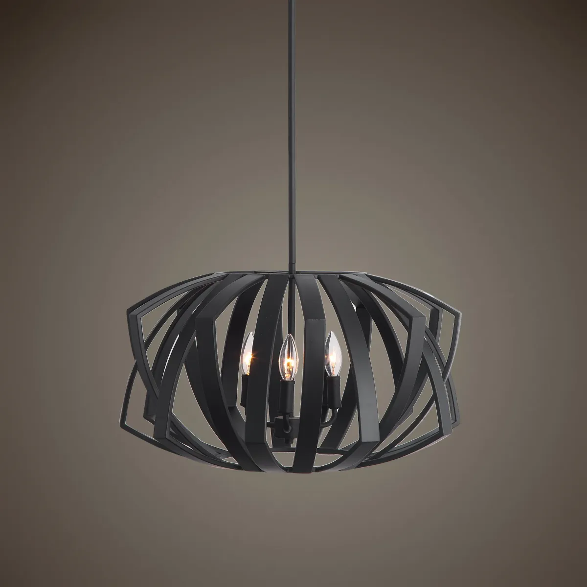 Thales Black Geometric 3 Light Pendant