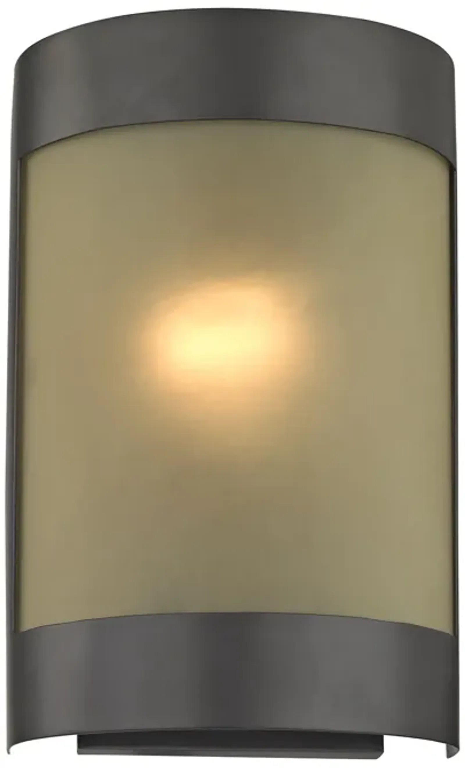 1-Light Wall Sconce in Oil Rubbed Bronze with Light Amber Glass