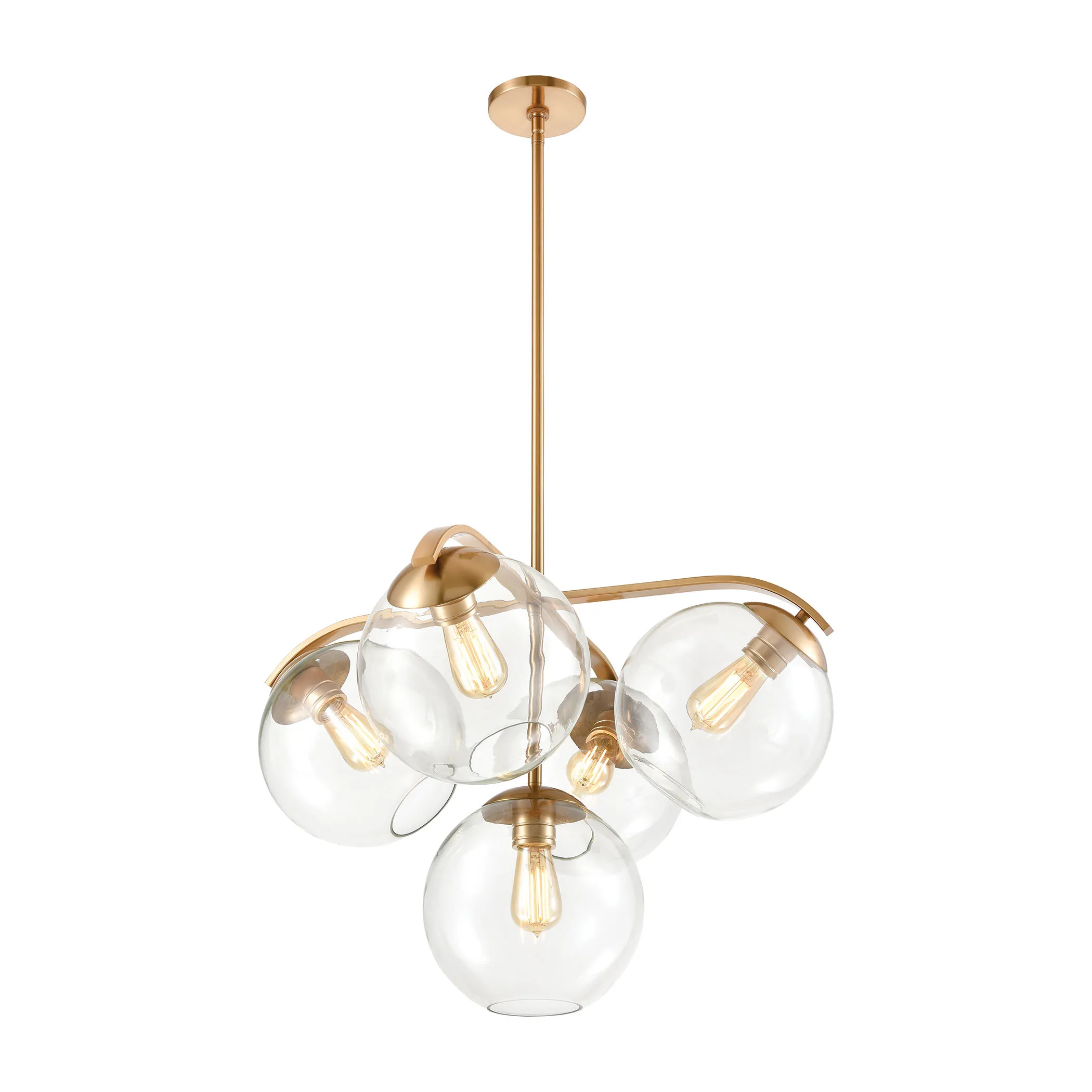 Collective 28" Wide 5-Light Chandelier - Satin Brass