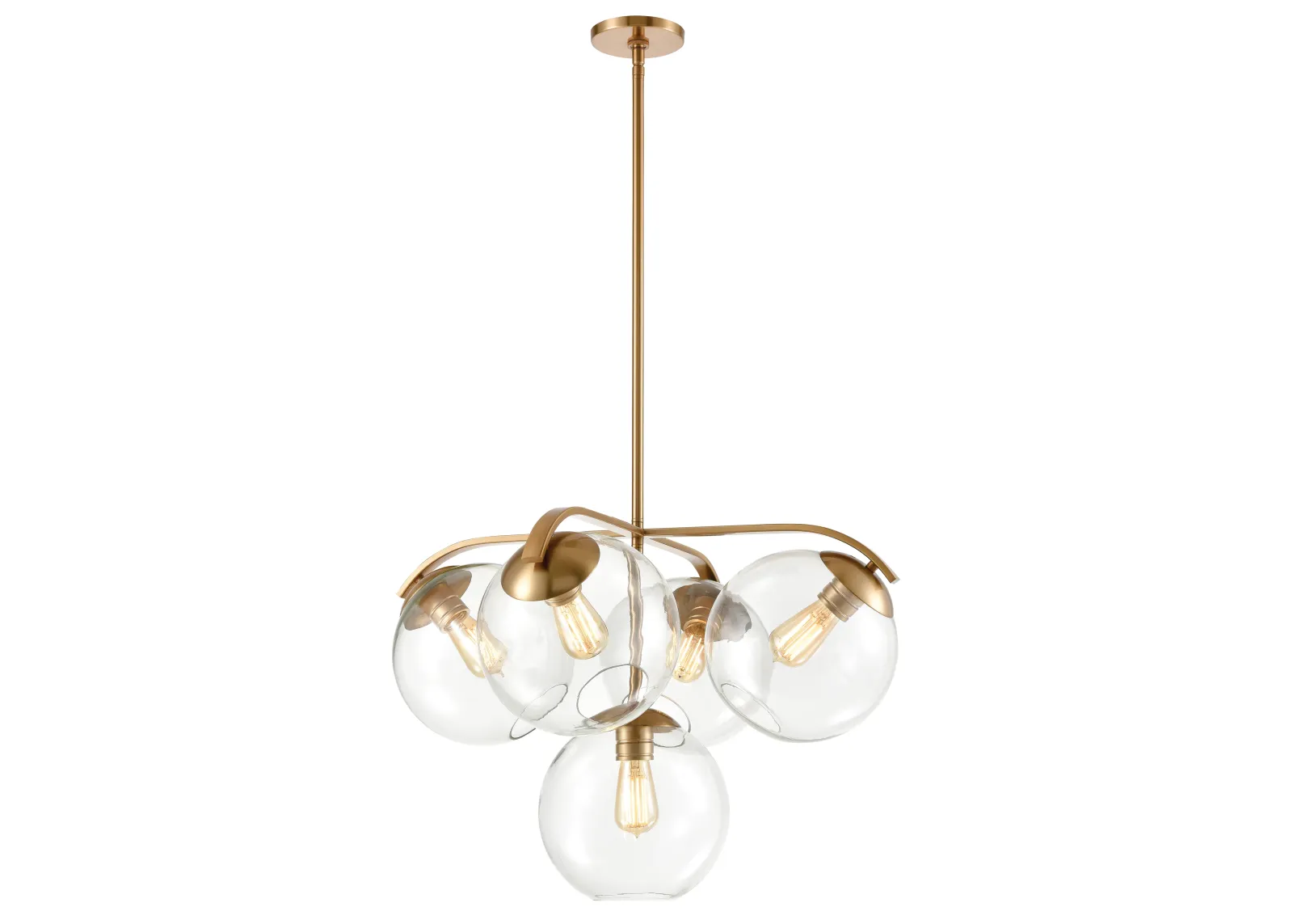 Collective 28" Wide 5-Light Chandelier - Satin Brass