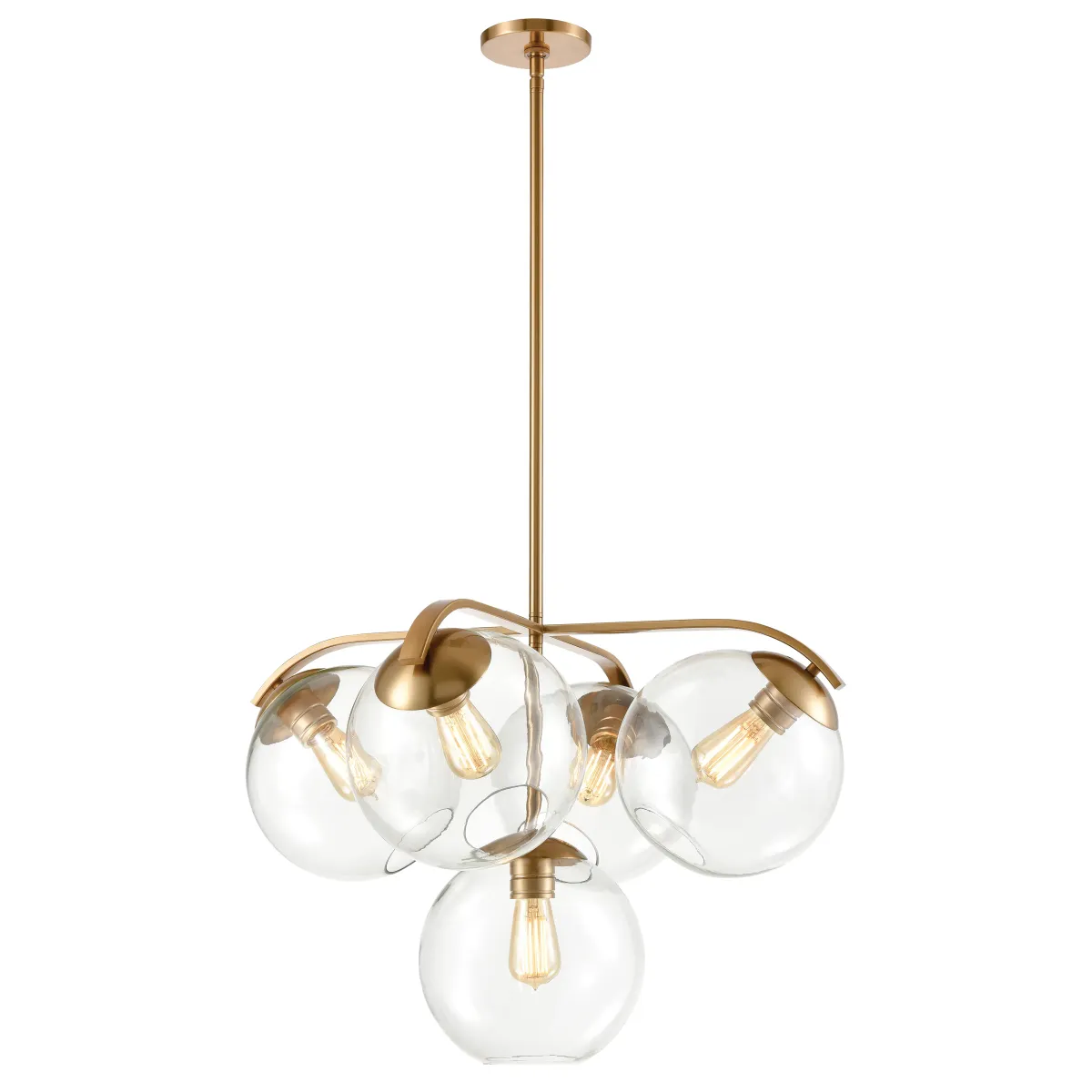 Collective 28" Wide 5-Light Chandelier - Satin Brass