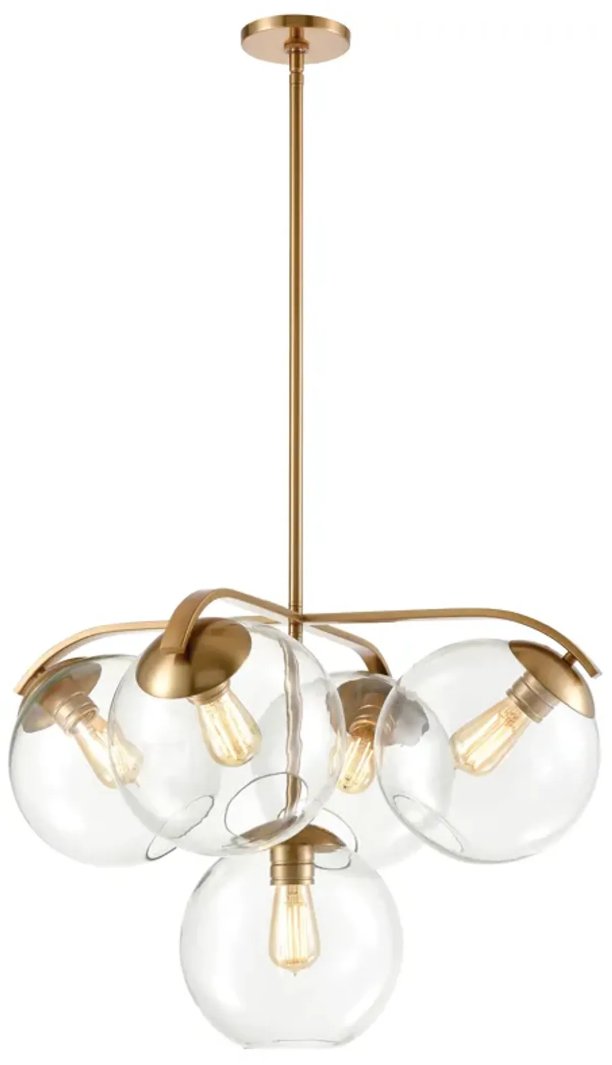 Collective 28" Wide 5-Light Chandelier - Satin Brass