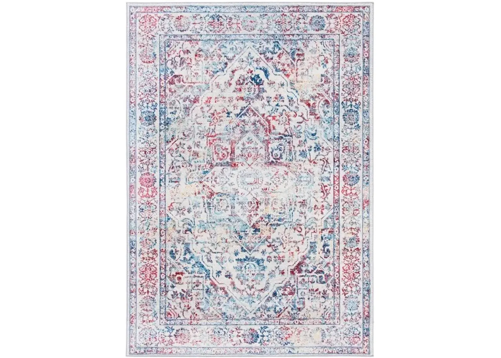 Brentwood 832 Ivory / Blue 8' X 10' Large Rectangle Powerloomed Rug