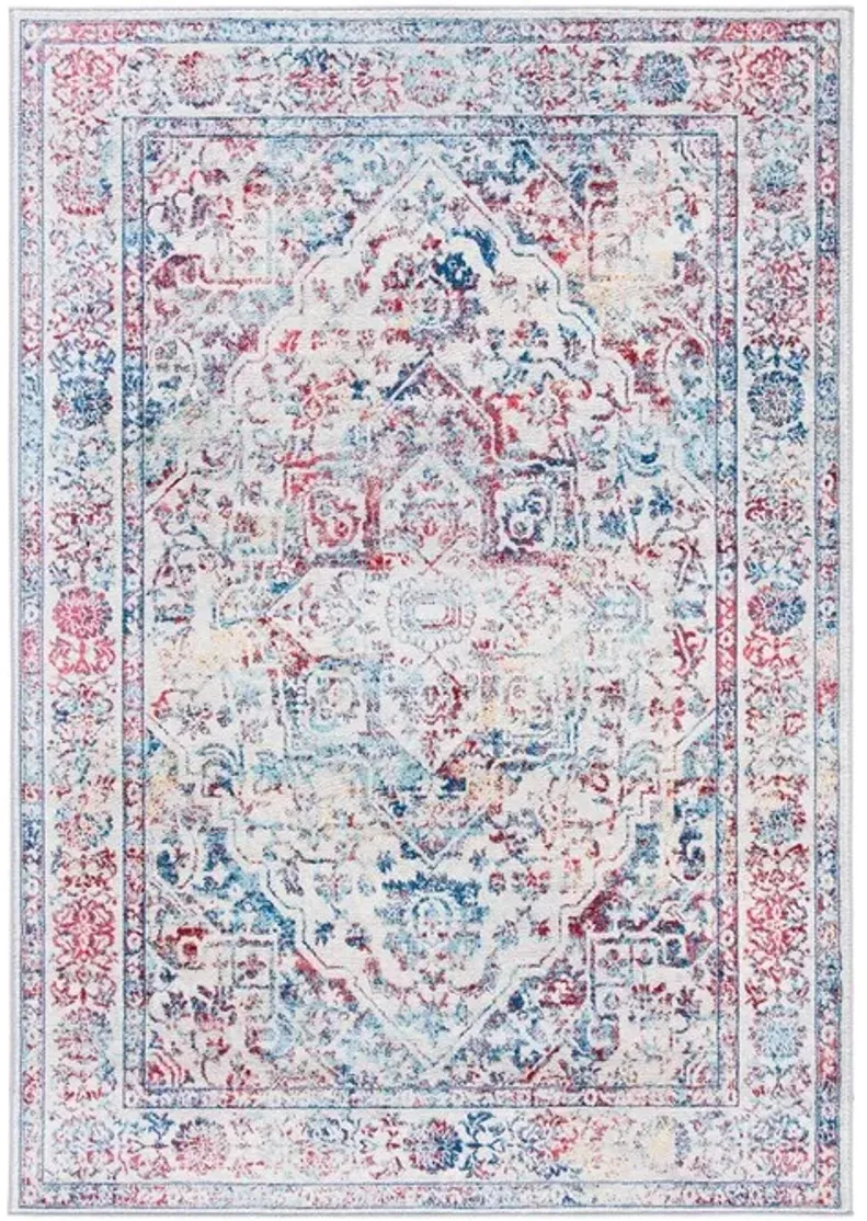 Brentwood 832 Ivory / Blue 8' X 10' Large Rectangle Powerloomed Rug