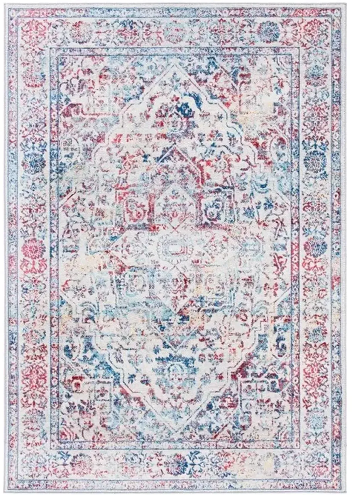 Brentwood 832 Ivory / Blue 8' X 10' Large Rectangle Powerloomed Rug