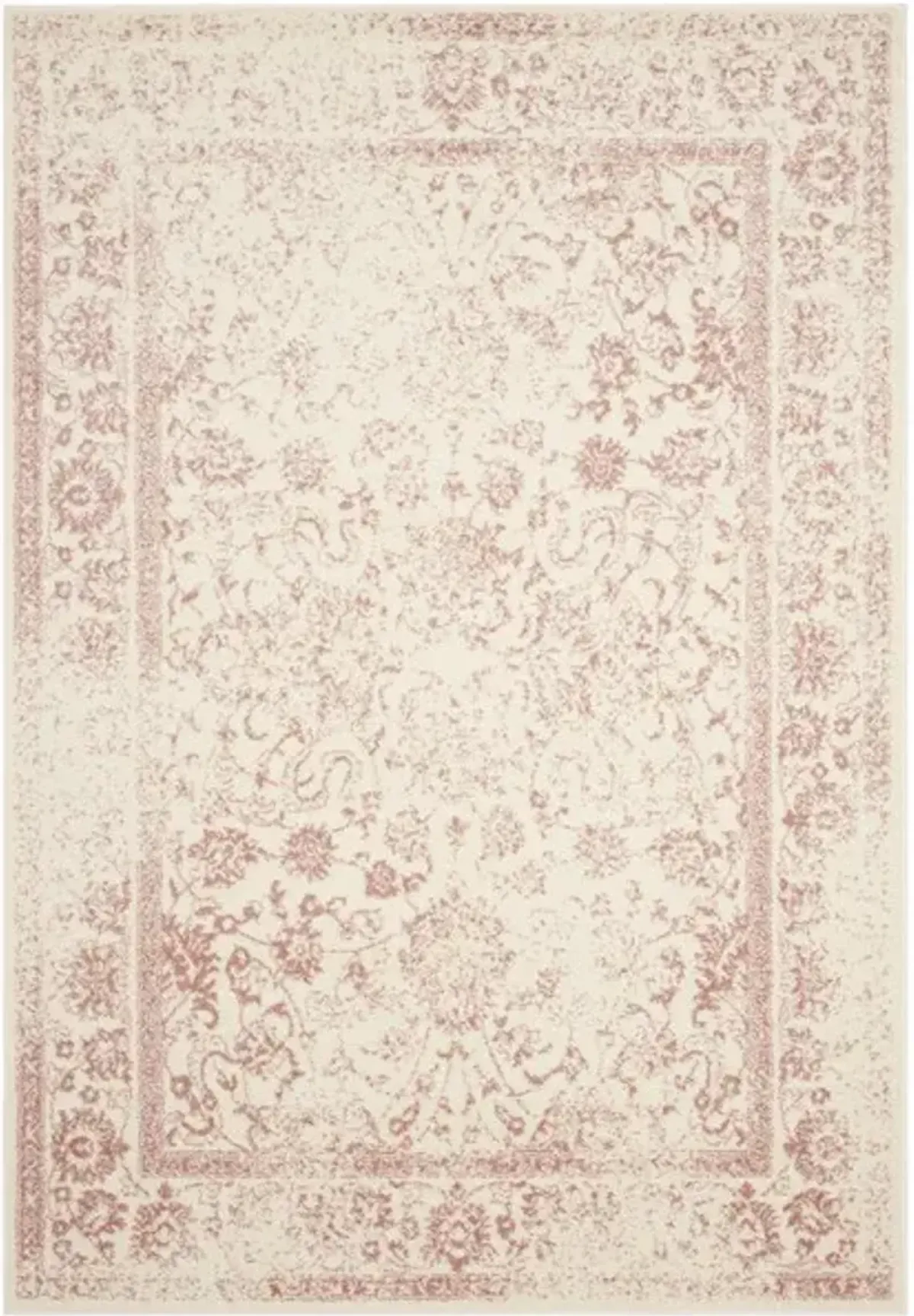 Adirondack Contemporary Ivory / Rose 3' X 5' Powerloomed Rug