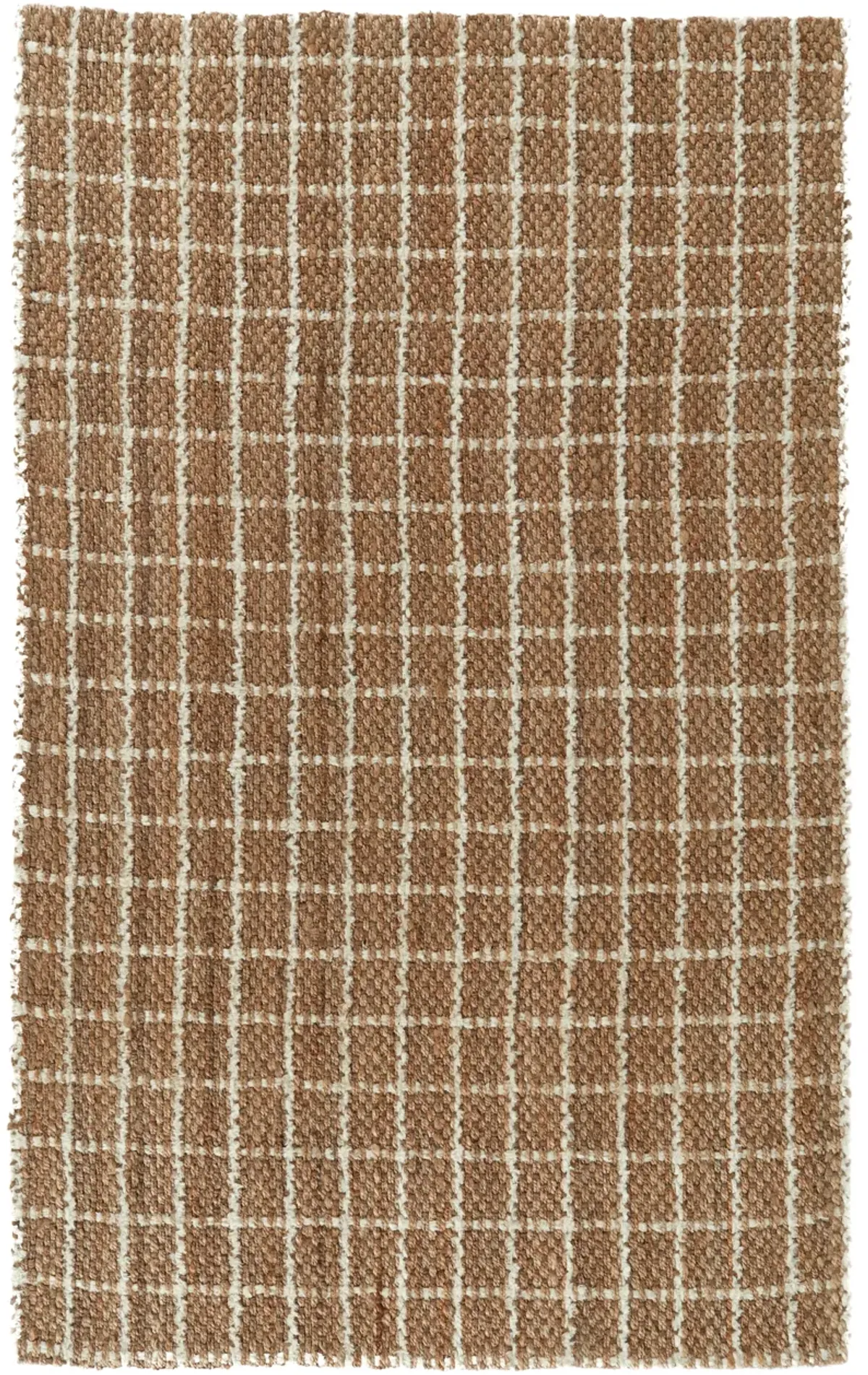 Windowpane Chenille Natural/Ivory 5x8