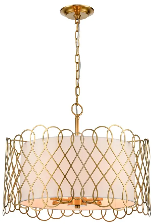 Harp Lane 21" Wide 4-Light Pendant - Satin Brass