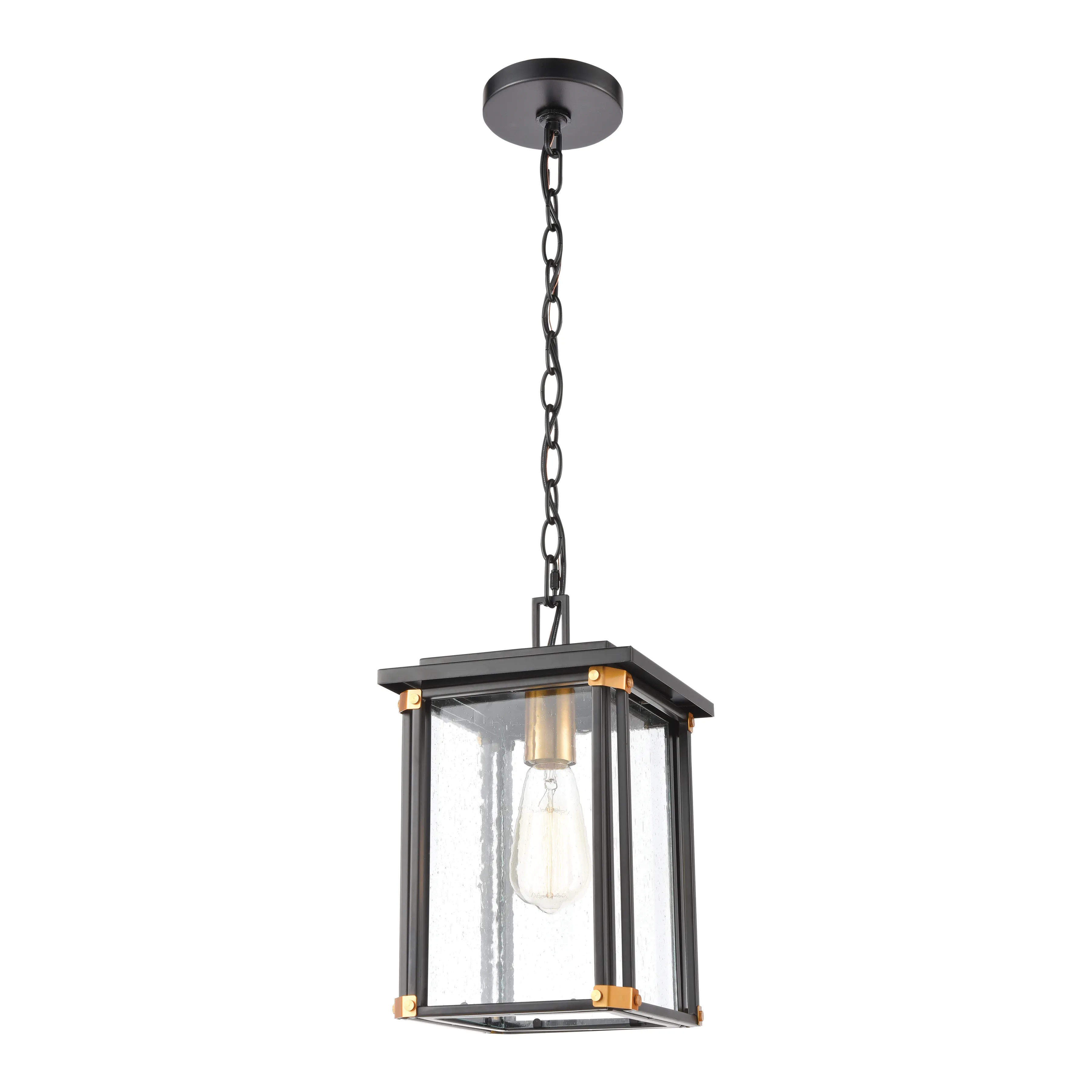 Vincentown 8" Wide 1-Light Outdoor Pendant - Matte Black