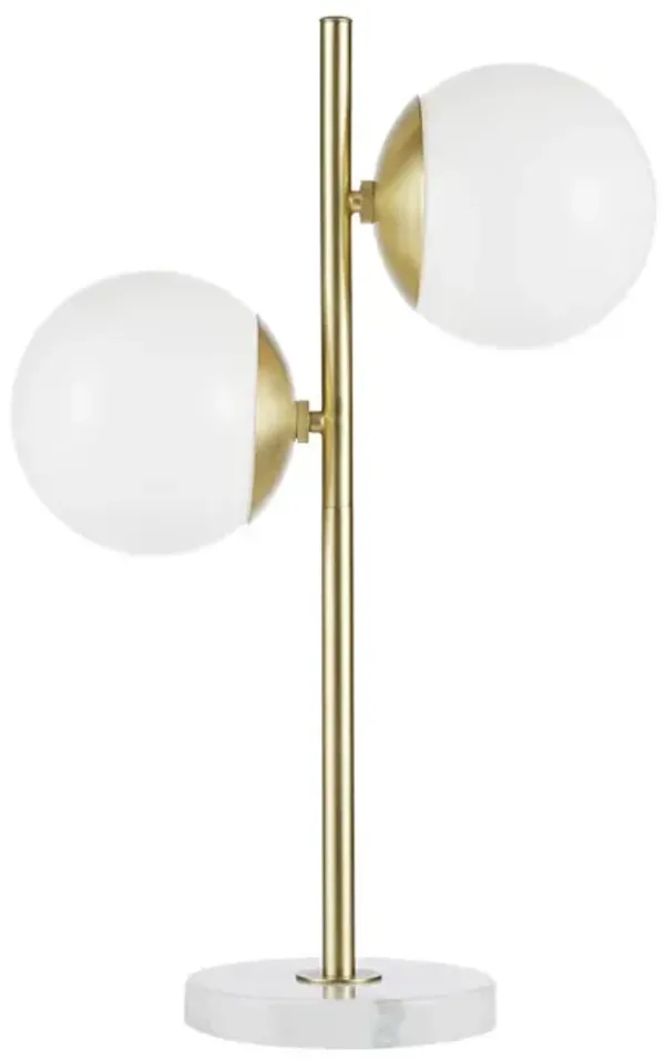 INK+IVY Holloway White/Gold Marble Base Table Lamp