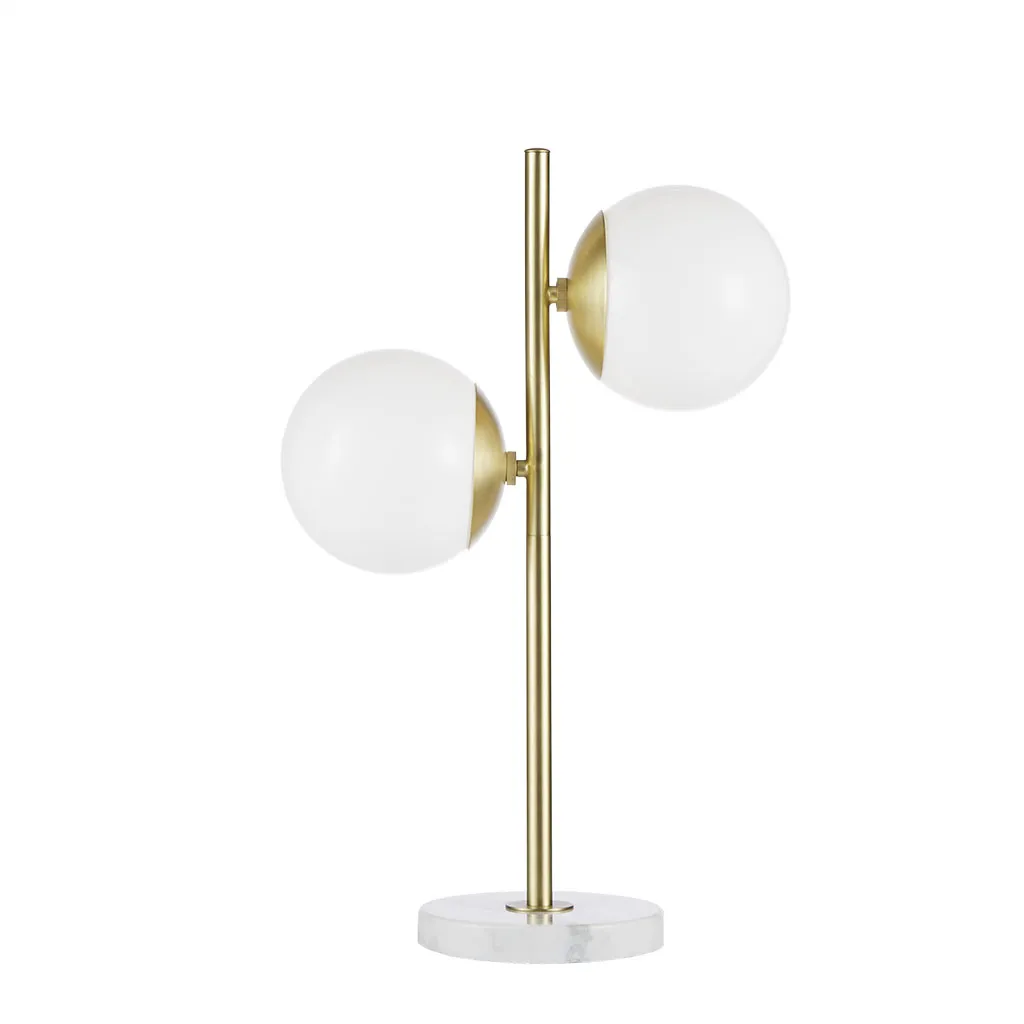 INK+IVY Holloway White/Gold Marble Base Table Lamp