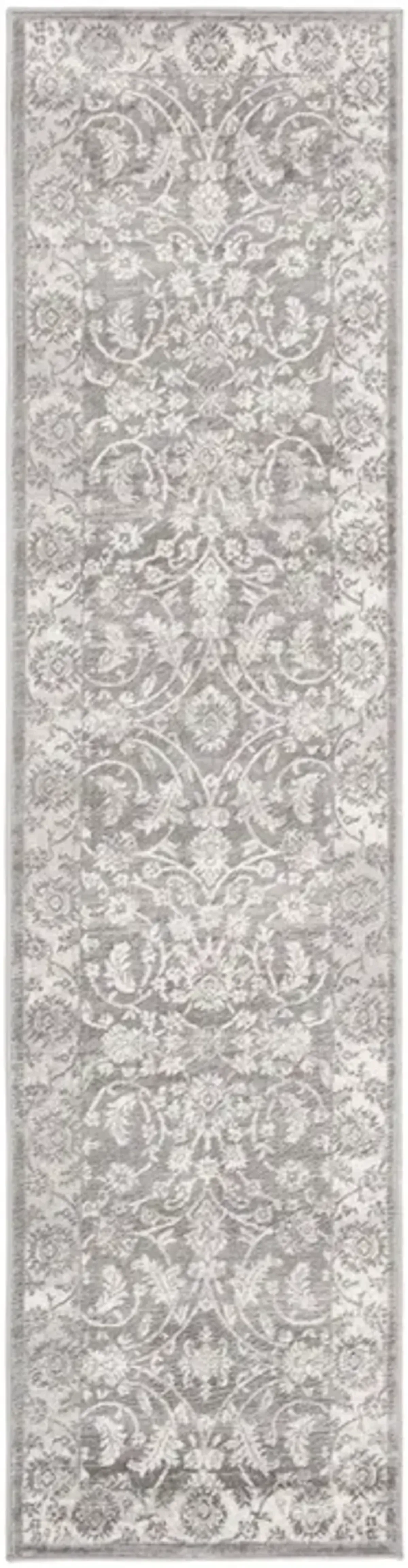 Brentwood 844 Cream / Grey 2' X 6' Runner Powerloomed Rug