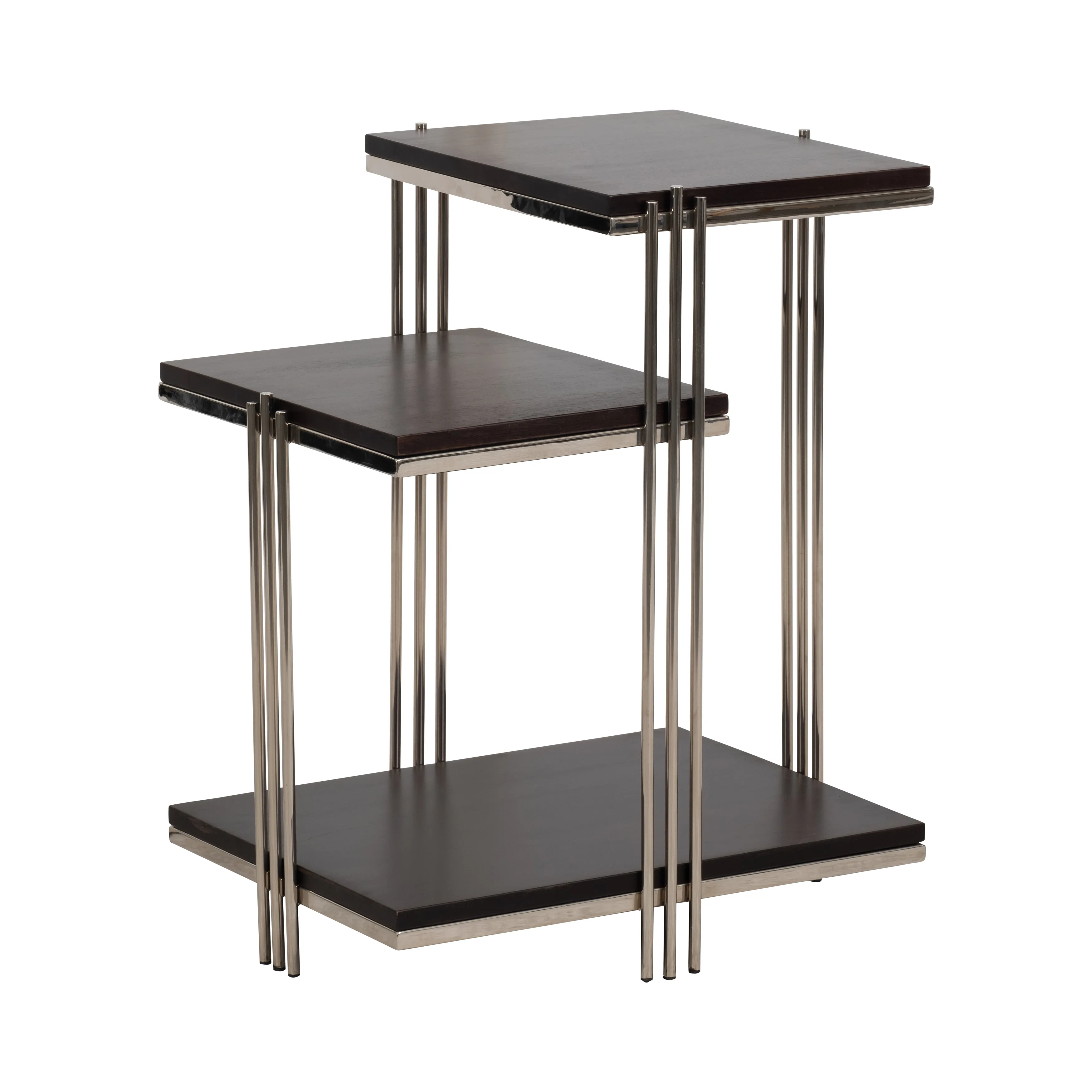 Metal/wood, 24" Three Tier Side Table