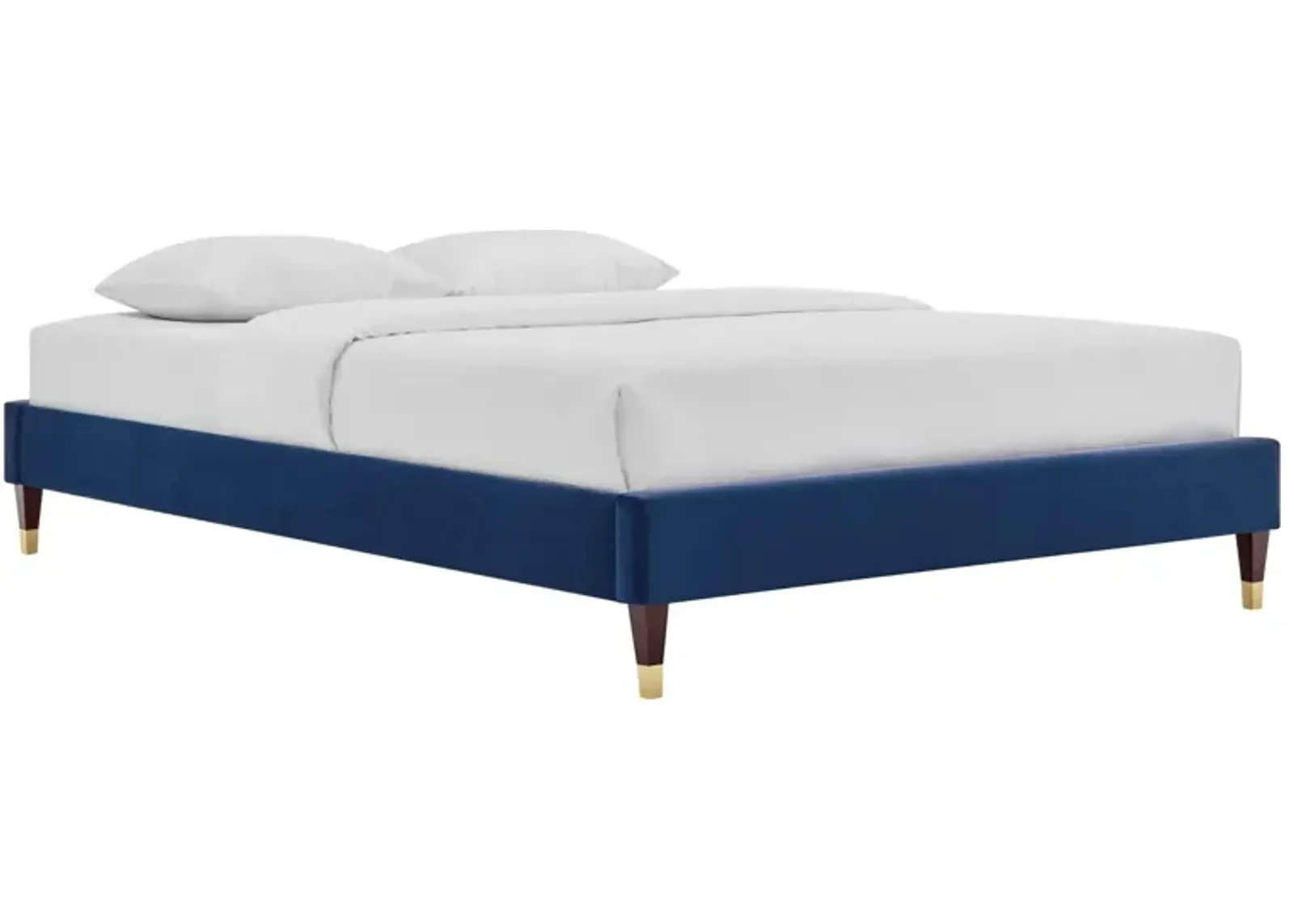 Harlow Queen Performance Velvet Platform Bed Frame