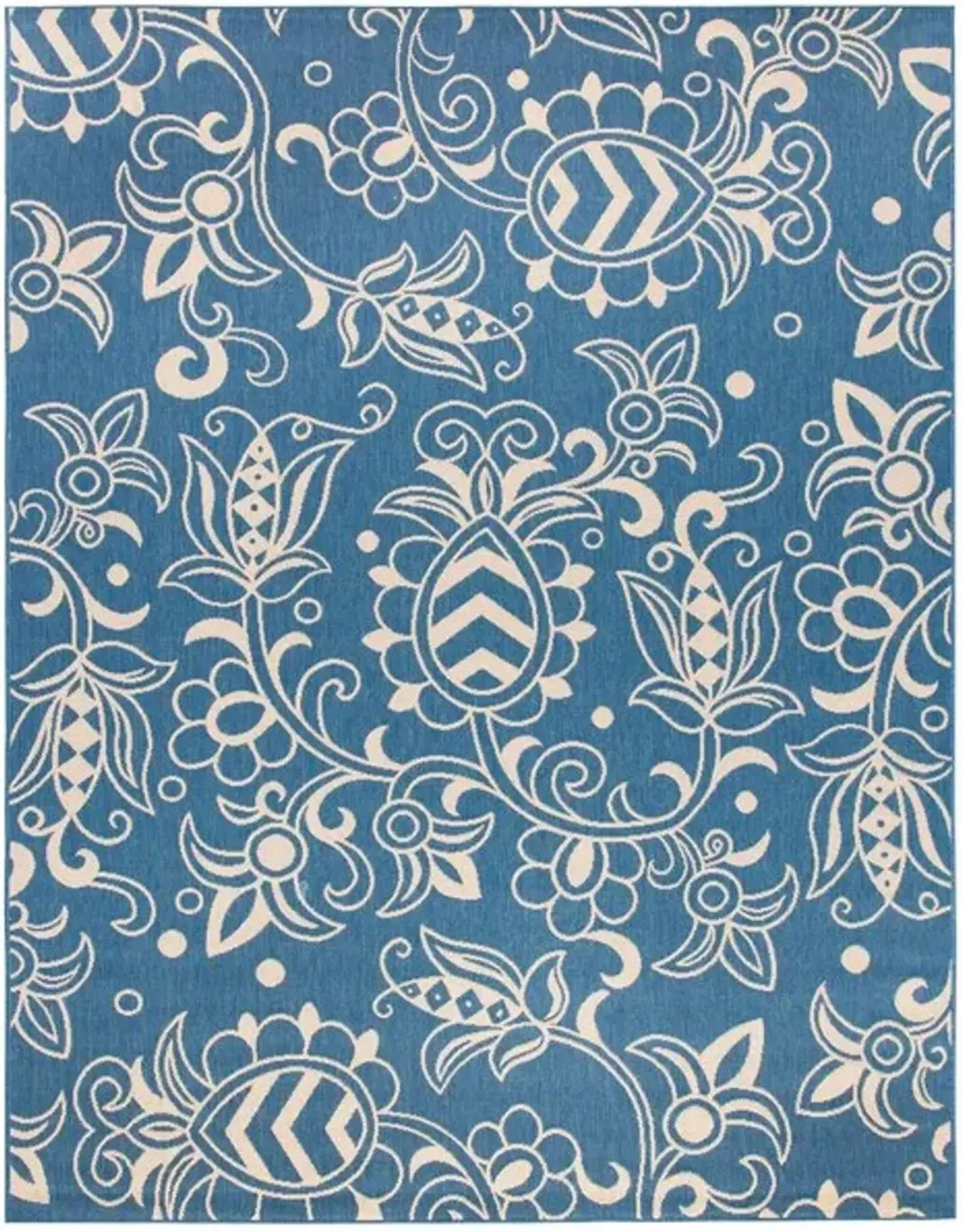 Safavieh BEACH HOUSE Collection BHS246M-7SQ Blue / Beige 6'-7" X 6'-7" Square