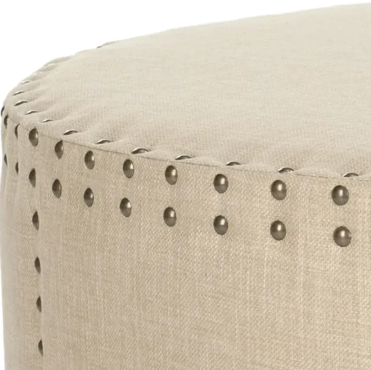 SHERRI COCKTAIL OTTOMAN - BRASS NAIL HEADS