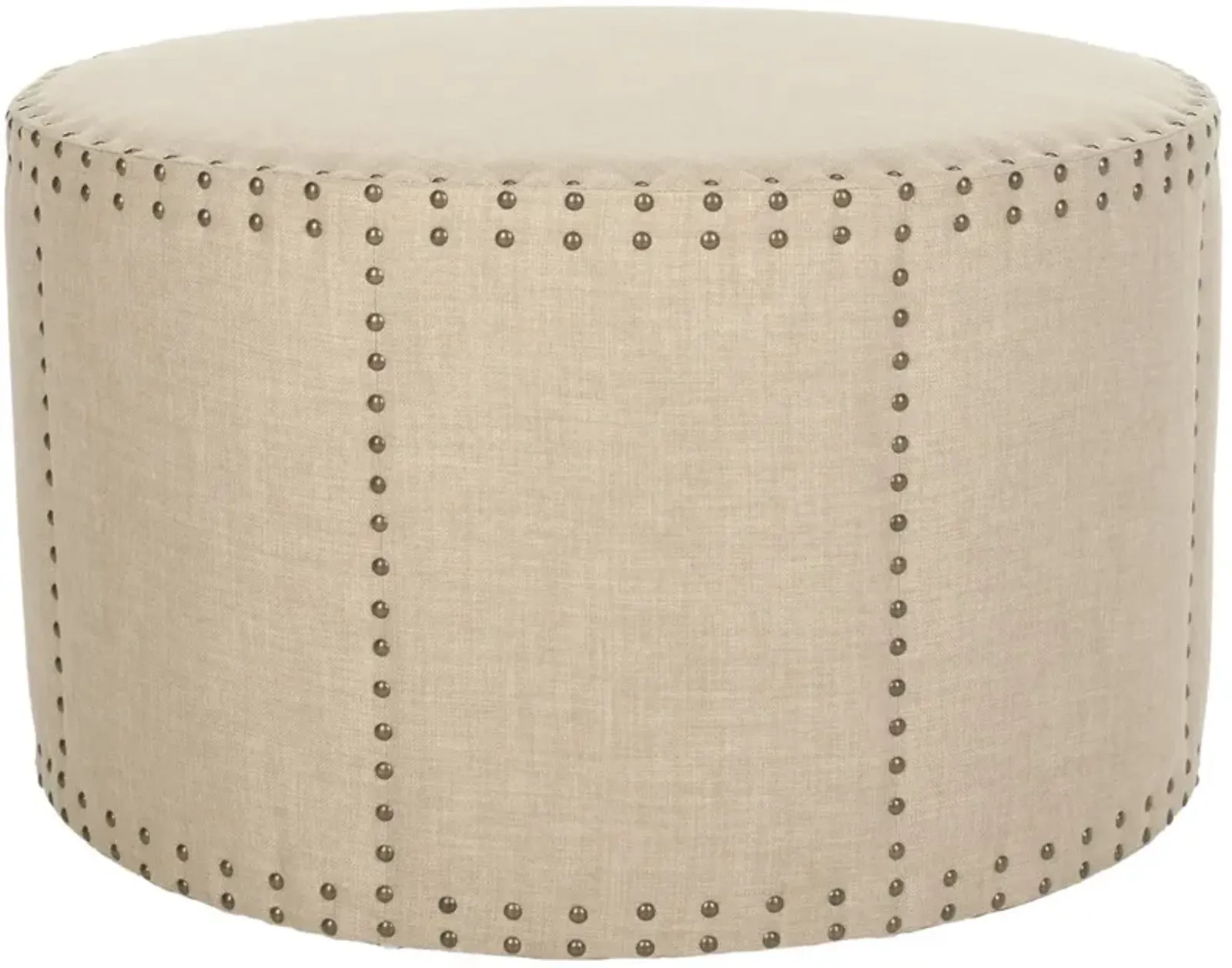 SHERRI COCKTAIL OTTOMAN - BRASS NAIL HEADS