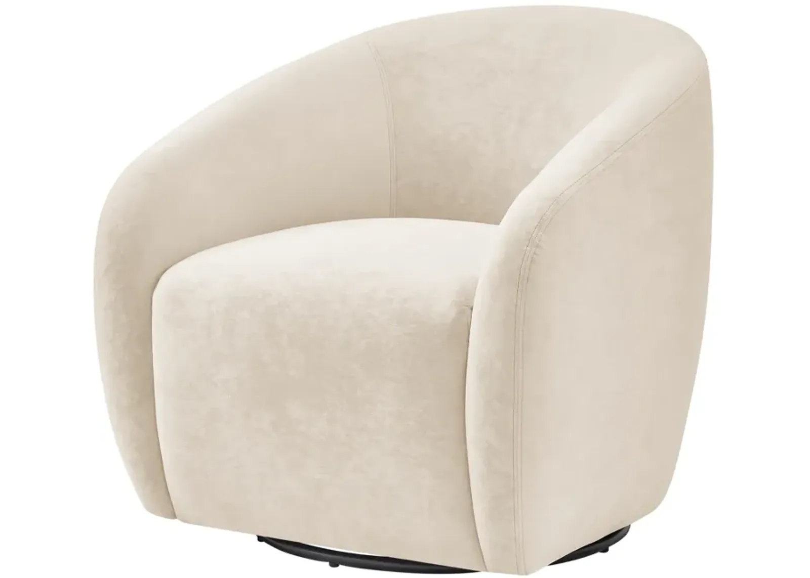 Regina Velvet Swivel Accent Arm Chair, Dainty Cream