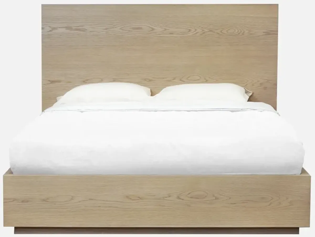 One Coastal Modern Queen-size Platform Bed in Bisque